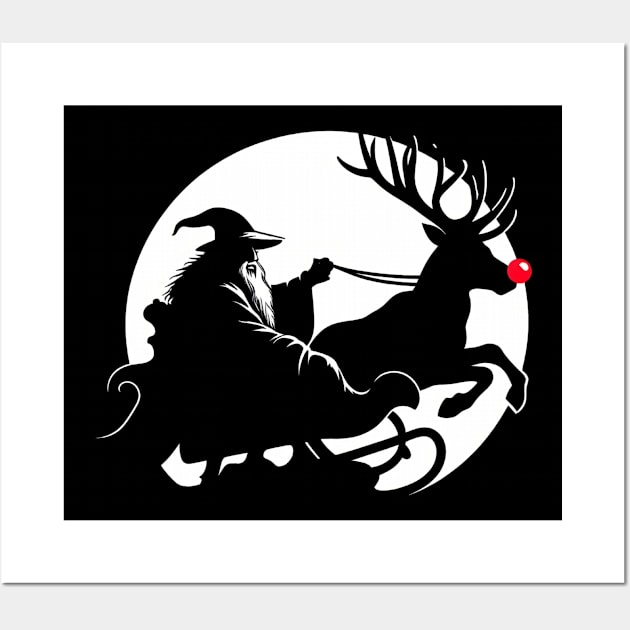 Mystical Figure on Santa's Sledge - Fantasy Wall Art by Fenay-Designs